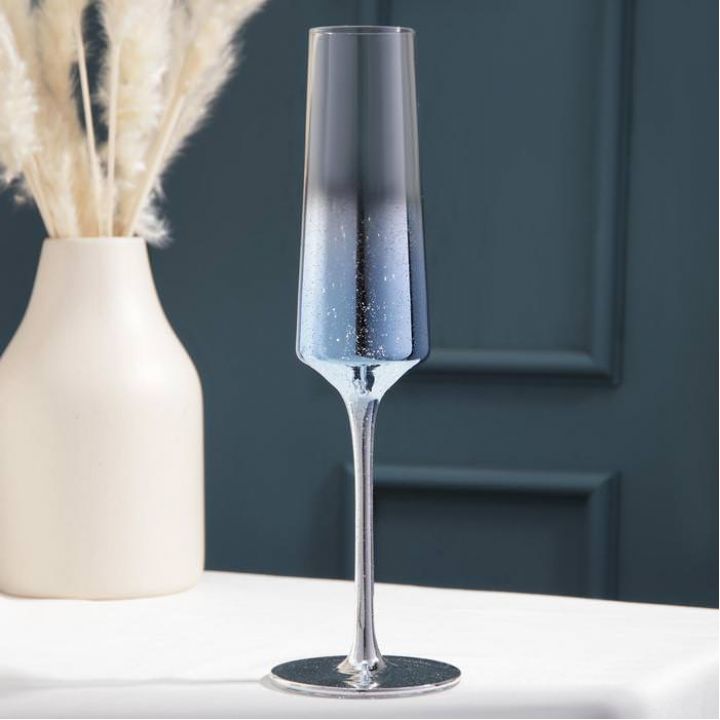 Бокал для шампанского «Мерцание», 190 мл, цвет синий