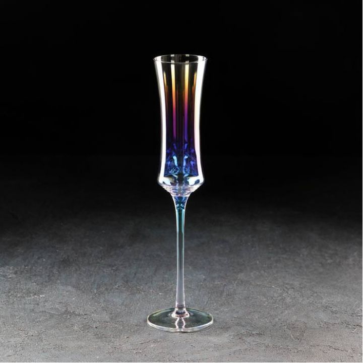 Бокал для шампанского «Кира», 180 мл, 7×25,5 см, цвет перламутр