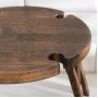 Винный столик деревянный "Round" эбеновое дерево 29х29х17 см